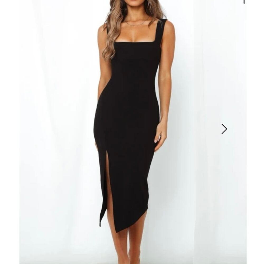 Hello Molly Leave The Light On Midi Dress Dark NWT